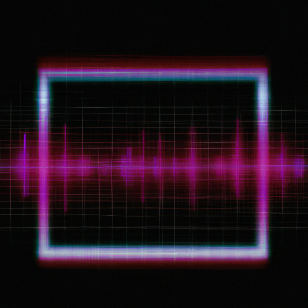 Maximum ditailes of this image: premium web studio emblem with pulse wave gradient, glassmorphism square icon